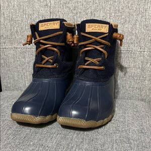 Sperry Dark Blue and Tan Duck Boots